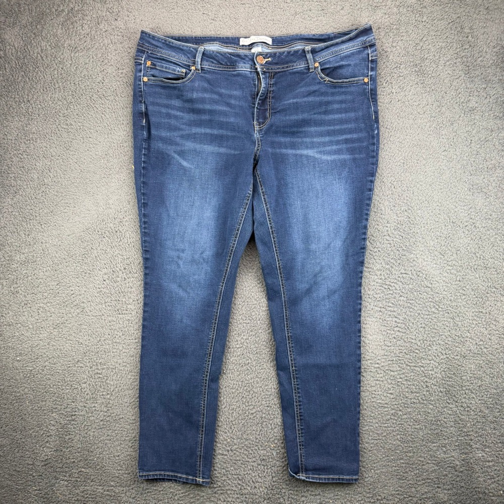 EST 1946 Denim Womens 16W Curvy Skinny‎ Jeans Dark Wash Blue Stretch Denim